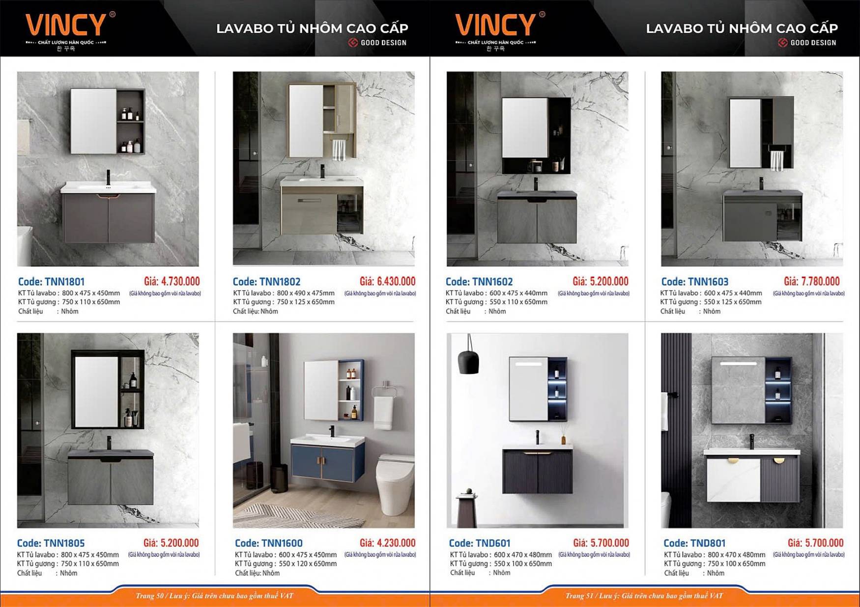 Thiết bị vệ sinh VINCY Catalogue và Bảng giá mới nhất 2025 /Page 26